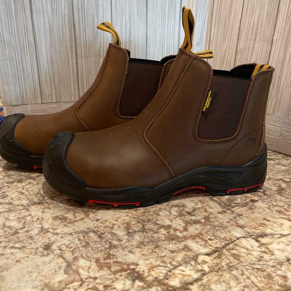 New Safetoe Brown Steel Toe Work Boots